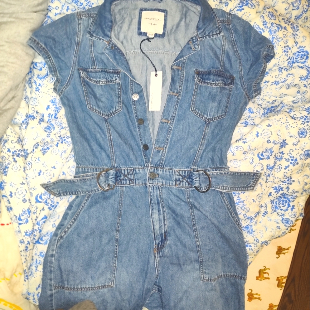 Madewell Blue Denim Jumpsuit